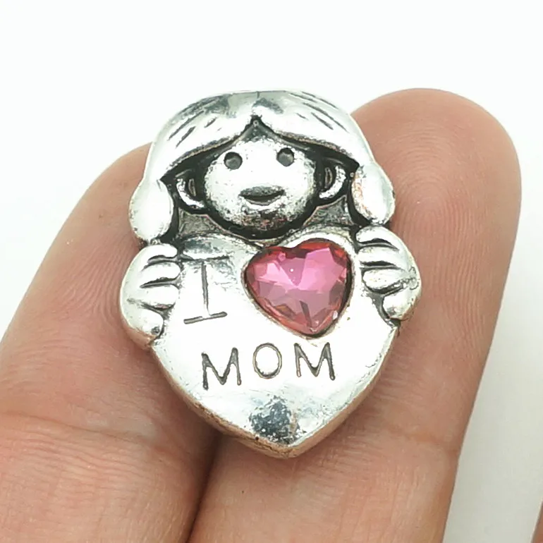Модные красивые Стразы I love MOM 18 мм Металлические Кнопки для самостоятельного