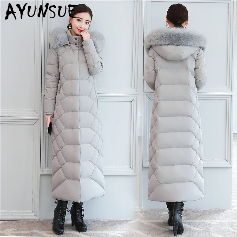

AYUNSUE Winter Long Coat Female Thick Women's Down Jacket + Real Fox Fur Hooded Elegant Duck Down Jackets Women Clothes 202013