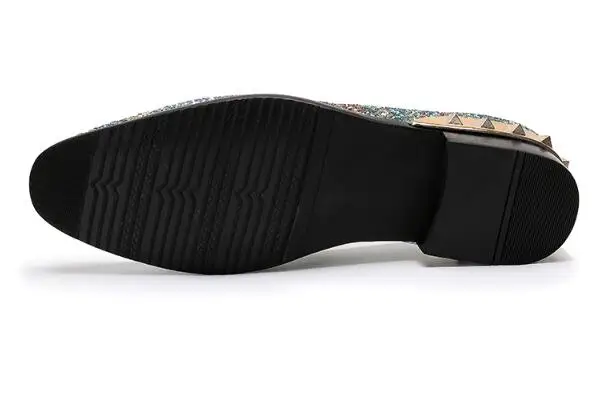 Shinny Glitter Wedding Party Shoes Slip on Flats Male Dress Big size euro 46 | Обувь