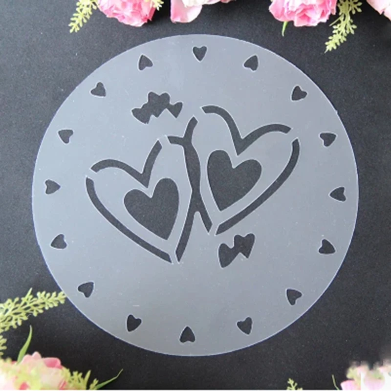 Творческие трафареты для торта 4 шт./компл. с цветами сердечком день рождения