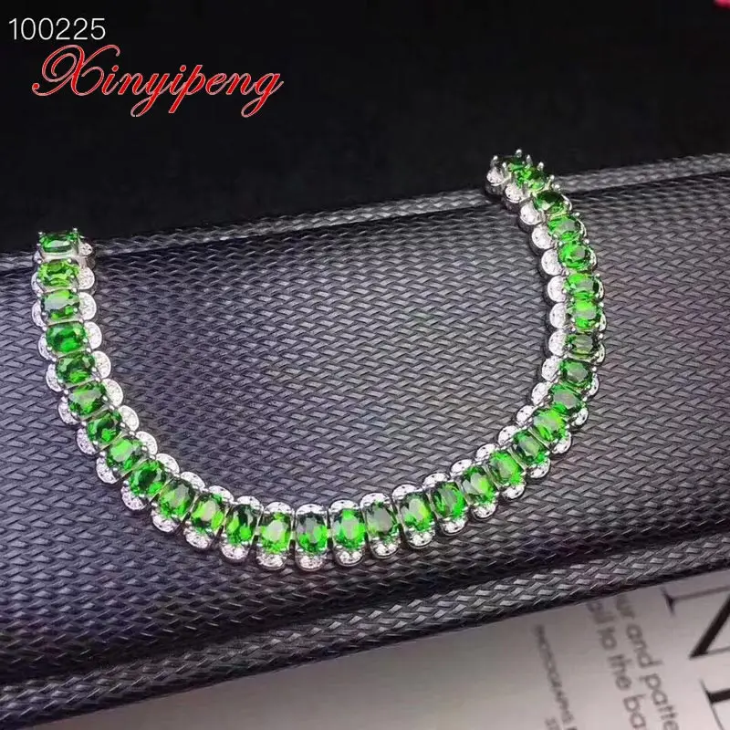 Женский браслет Xin yi peng из серебра 925 пробы с инкрустированным натуральным