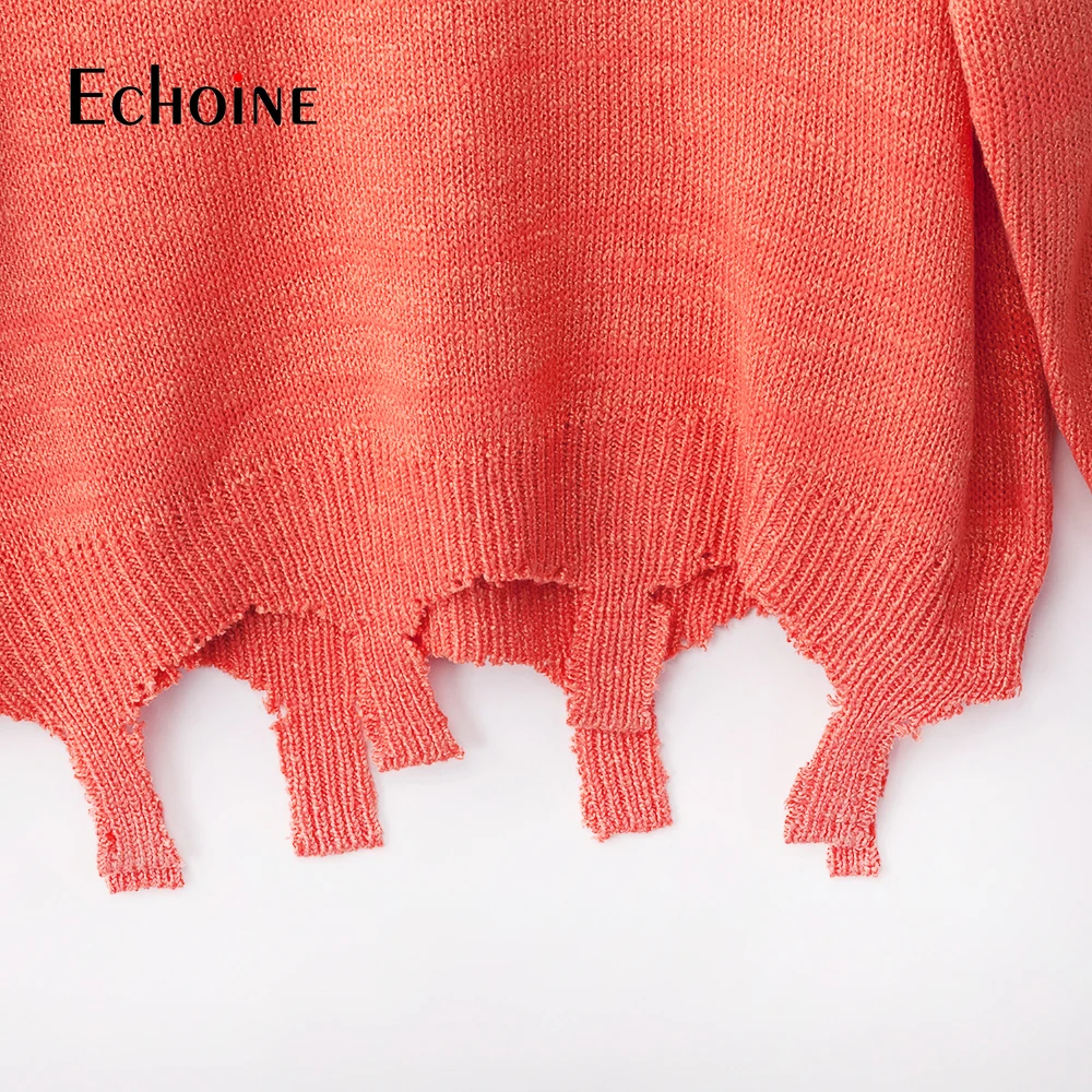 Casual New Loose Tassel Sweater Women V-Neck 2019 Fall Winter Fashion Long Sleeve Knit Pullovers Jumper Sexy Oversized Sweaters | Женская