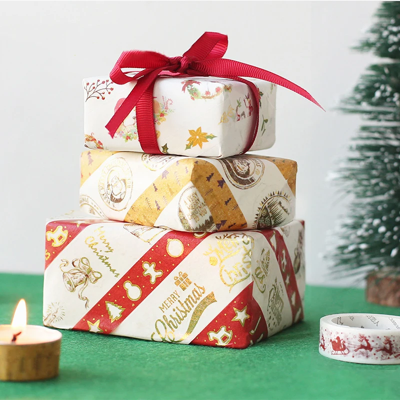 Рождественская лента Washi 7 м ручной работы декоративные наклейки для