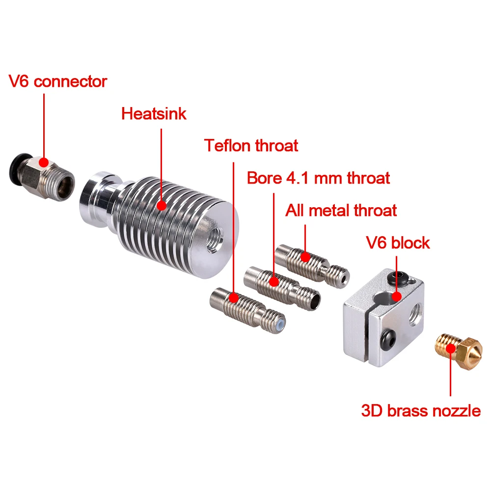 V6 J head Hotend Extruder Kit Bowden для филамента охлаждающего вентилятора термистора +