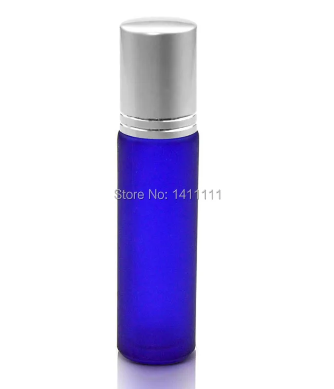Голубой 10 мл матовый стеклянный рулон с роликовыми шариками из нержавеющей стали