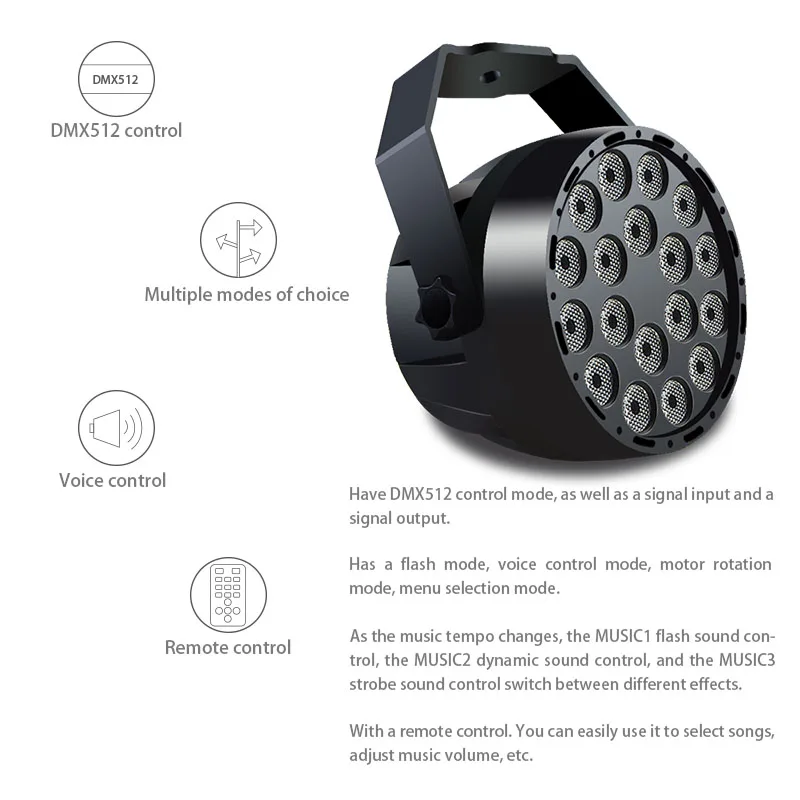 Atotalof УФ светодиодный свет этапа 18 Вт номинальной света DMX512 подчиненная DMX эффект