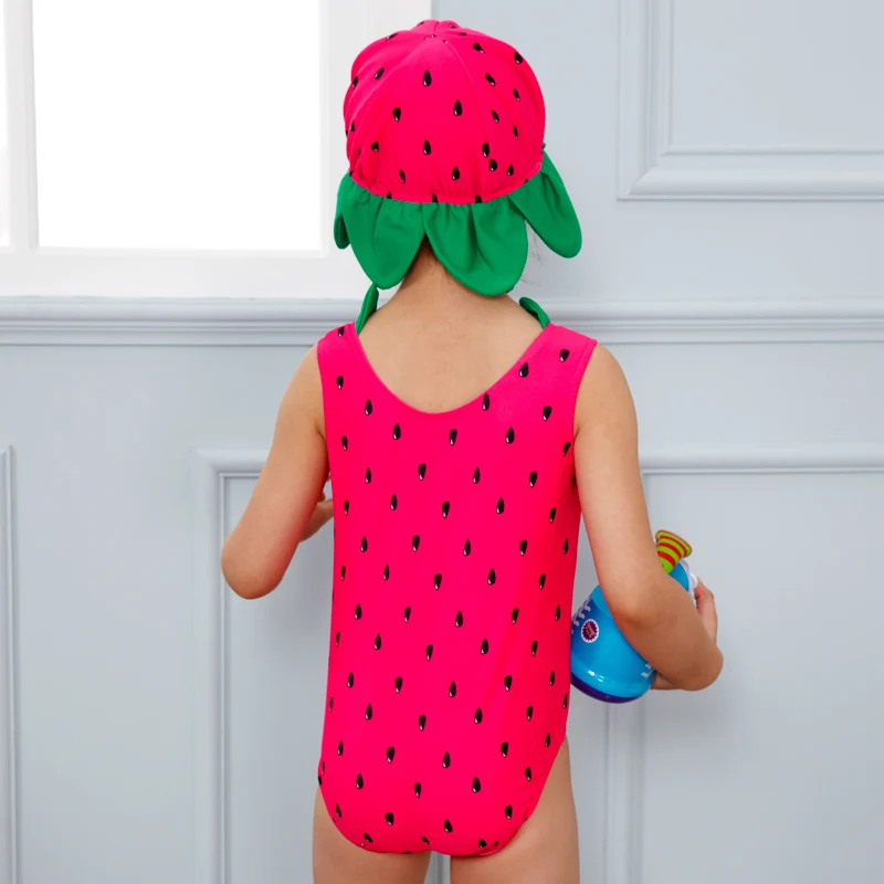 Цельный купальный костюм для девочек малышей шапочка плавания с рисунками милый