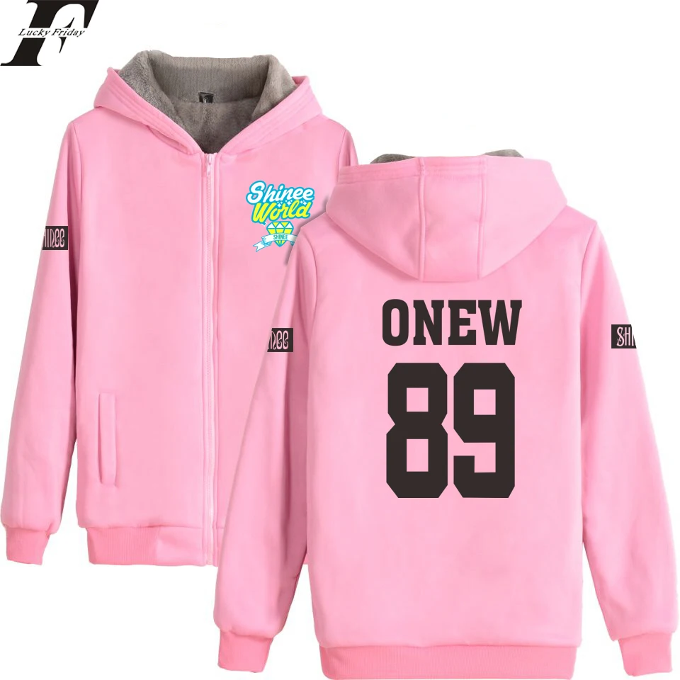 Женские толстовки SHINEE ONEW Jonghyun Kpop толстовка на молнии с капюшоном и длинным