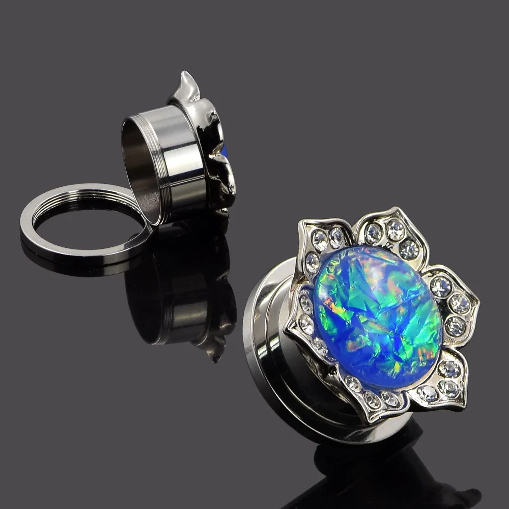 5pairs/lot Stainless Steel Ear Expansions Pierces Stretchers Screwed Flesh Plugs Earlet Tunnel for Women Man Body Piercing J | Украшения и