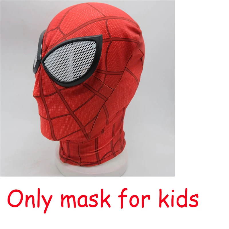 Mask kids Костюм паука, человек вдали от дома, маскарадный костюм Мистерио, костюм Человека-паука, маска Питера Паркера, комбинезон на Хэллоуин для взрослых мужчин и детей - Цвет: Mask kids