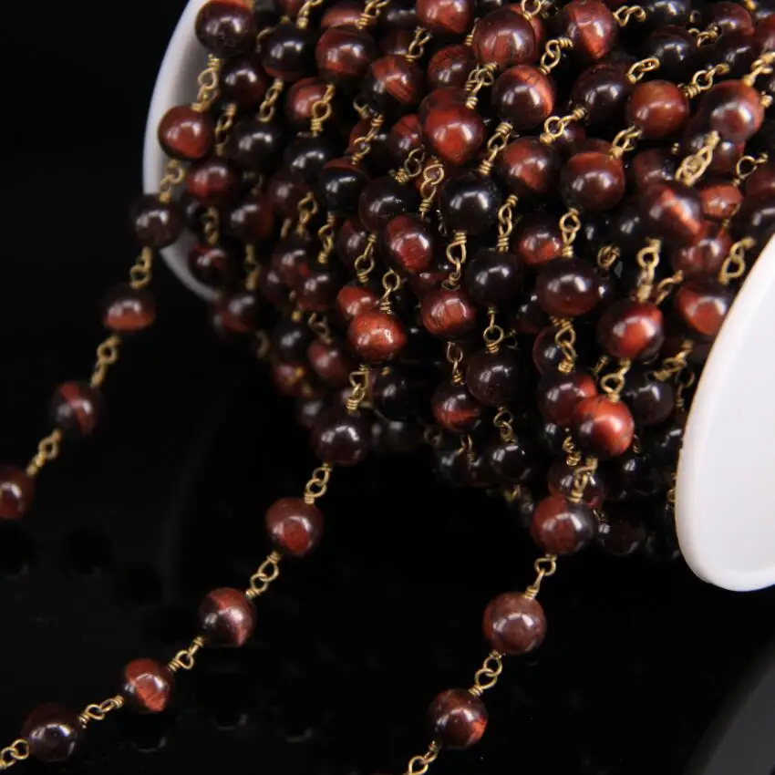 8 мм круглая бусина натуральный камень бронзовая латунная проволочная упаковка