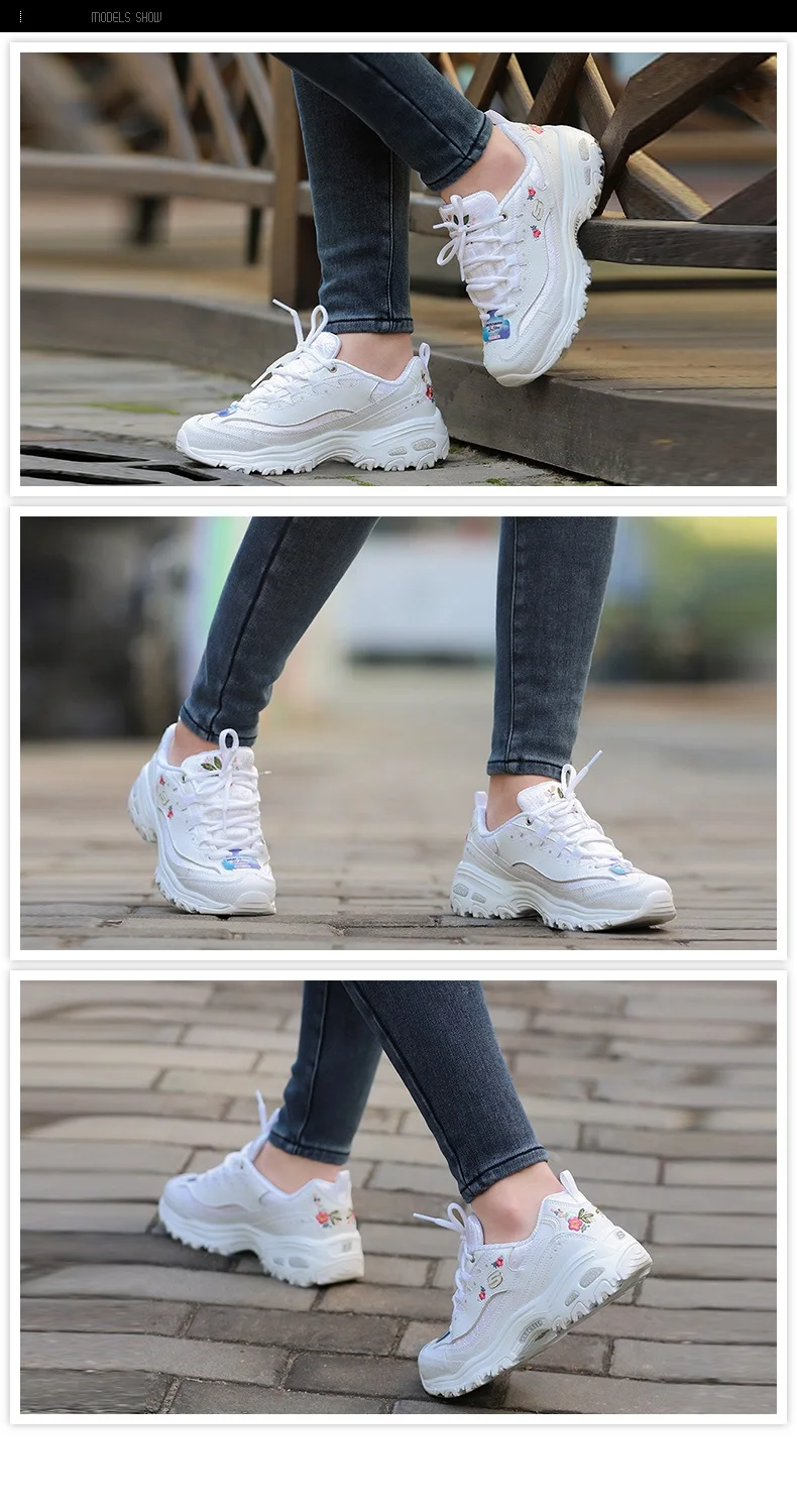 Skechers/Новое поступление; женская повседневная обувь; модные кроссовки на платформе; роскошная дизайнерская обувь для женщин; D'lites; повседневная обувь; 11977-LTPK