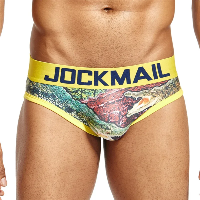 Бренд jockmail сексуальные мужские трусы брифы кальсоны слипы с принтом calcinha Cueca Gay