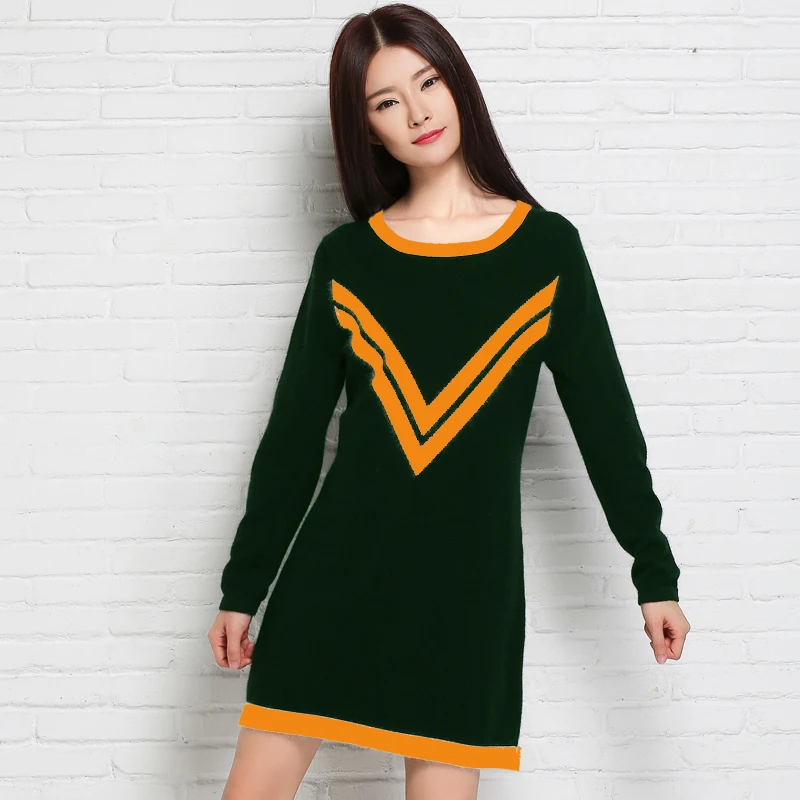 2018 весеннее длинное женское платье-свитер средней длины женская одежда без