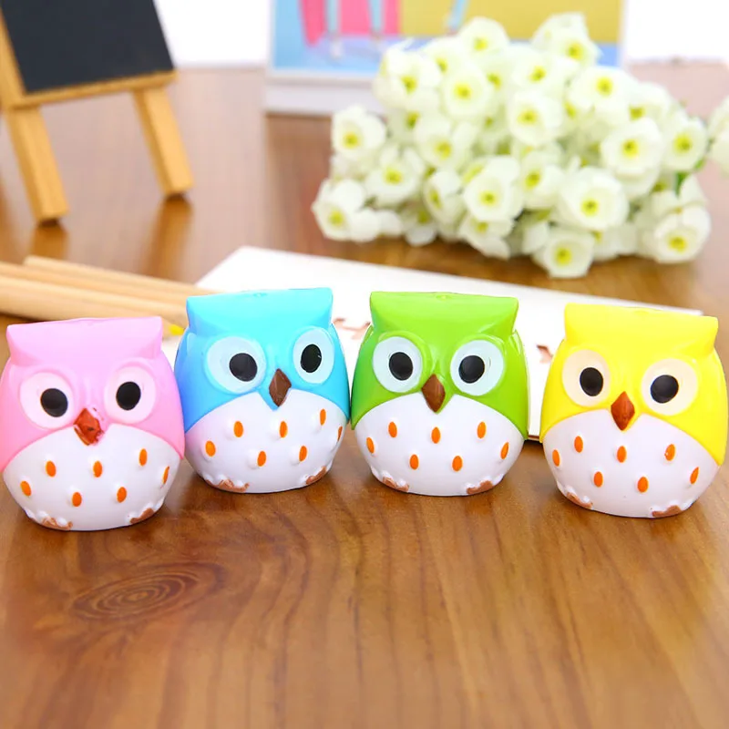 

1 PCS Creative Kawaii Owl Double Hole Pencil Sharpener Cutter Knife Promotional Gift Stationery Student Prize School Supplies