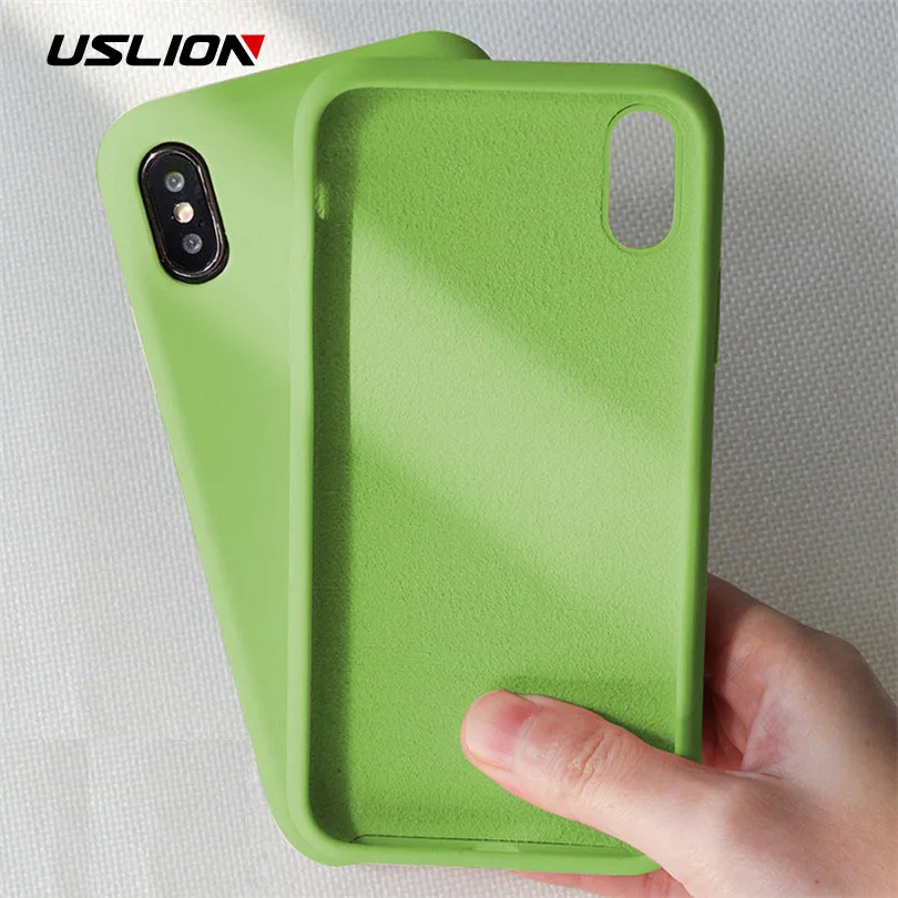 USLION For iPhone 11 Pro Max 6s 7 8 Plus Case Candy Solid Color Silicone Phone Cases X XR XS Nax Soft TPU Back Cover |