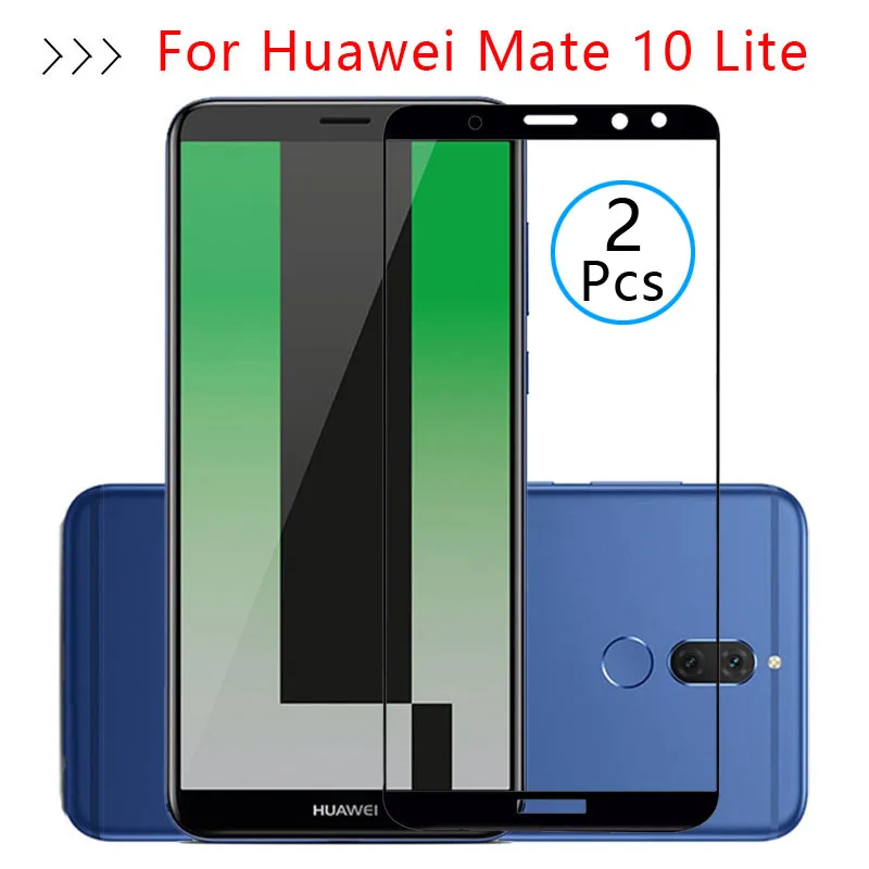 2 шт Защитное стекло для Huawei Mate 10 облегченное Закаленное протектор экрана полное