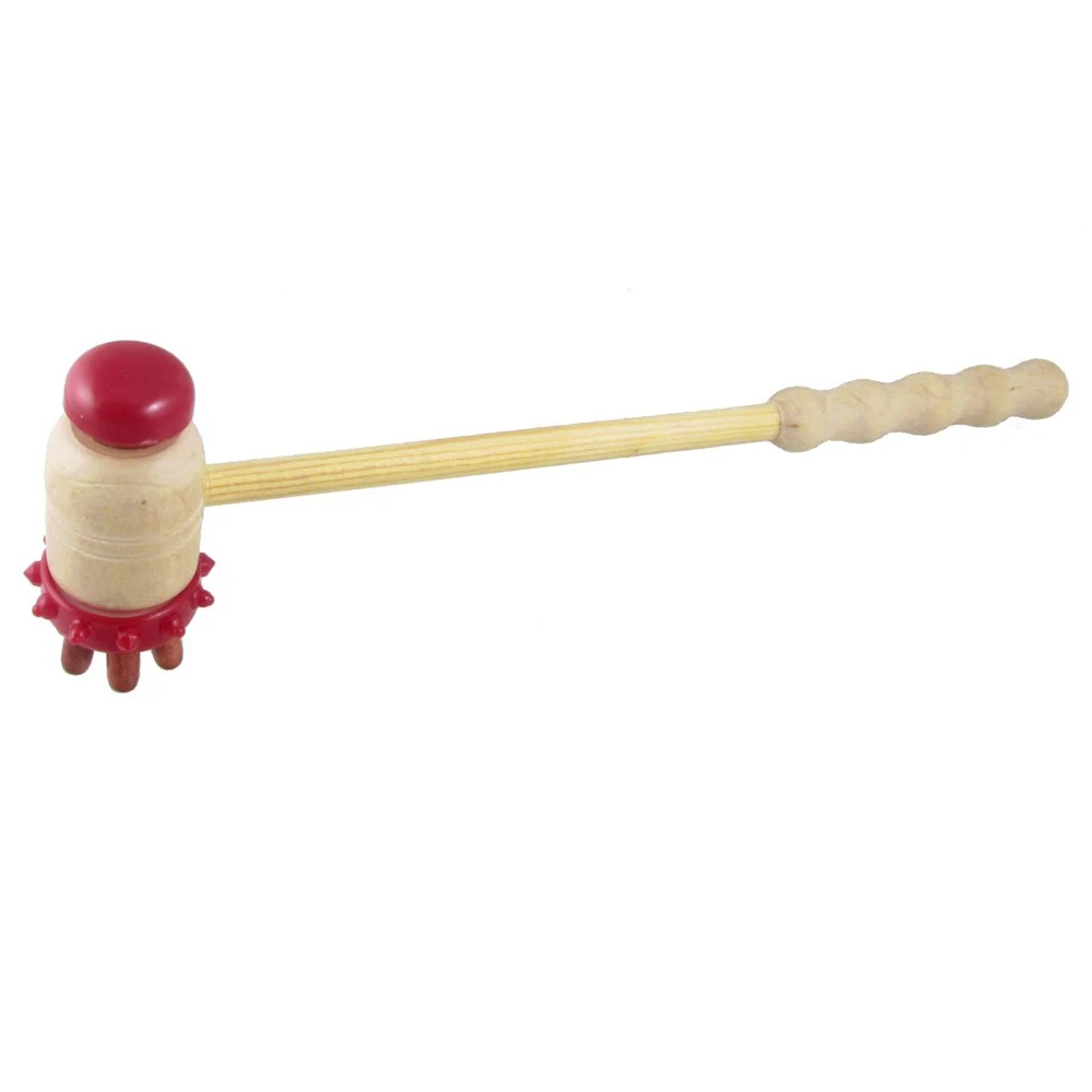 Promotion ! New Brown Beige Plastic Body Stress Reliever Handle Massage Hammer Stick |