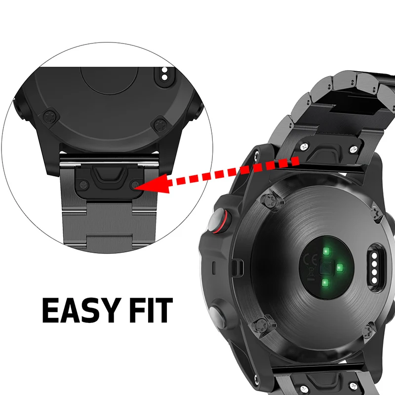 Fivstr Quick Release металлический простого кроя Нержавеющая сталь Металлические Часы Браслеты Ремешок для смарт-часов Garmin Fenix 5X Fenix 3 Fenix 3 HR D2 MK1