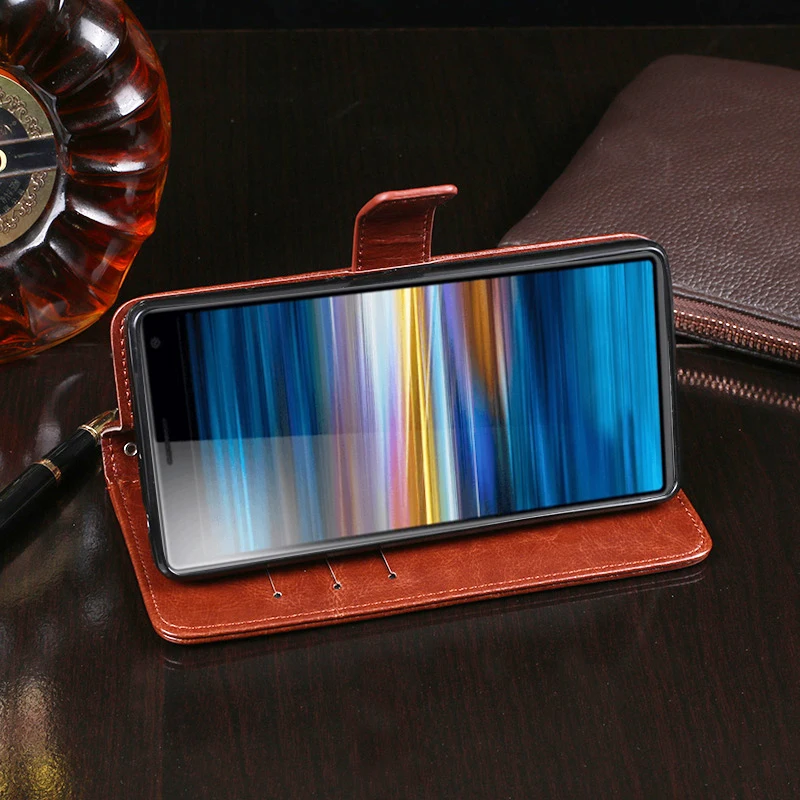 Чехол для Sony Xperia 10 чехол высокое качество кожаный с откидной крышкой XA3 телефона