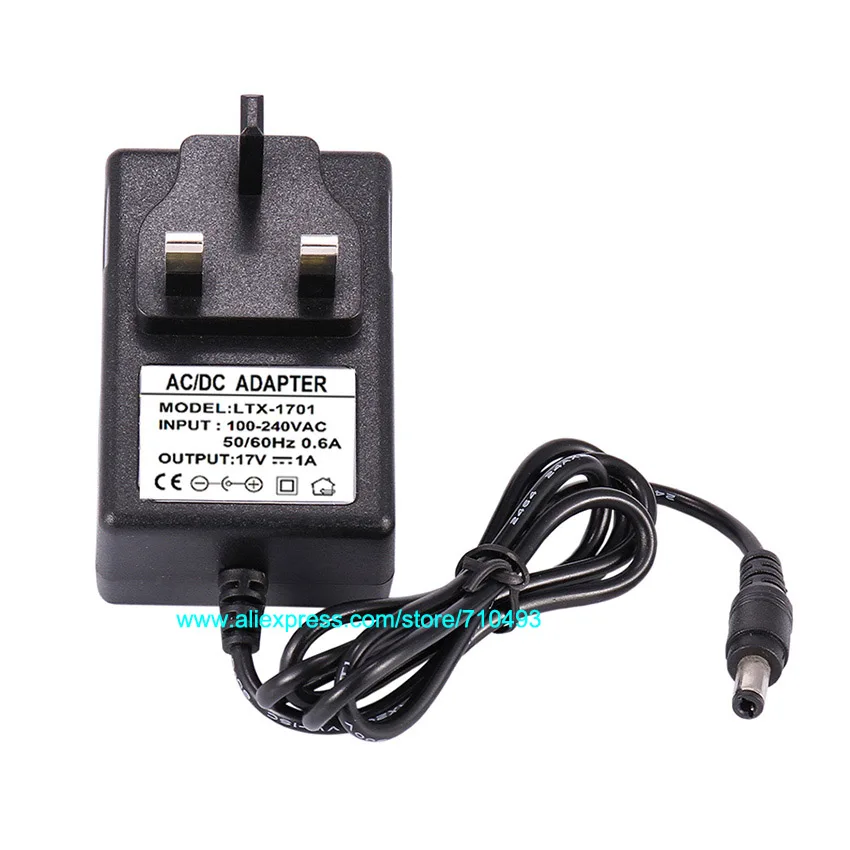 50 шт. AC DC 17V 1A адаптер питания Трансформатор 17V1A зарядное устройство UK US EU AU вилка с
