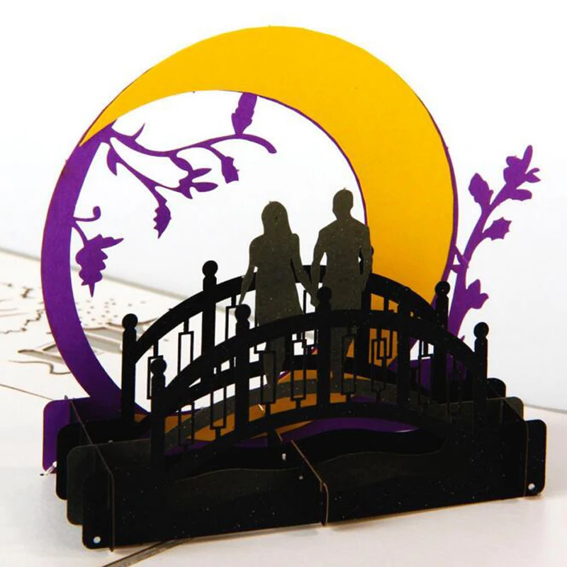 (10 шт./лот) Бесплатная доставка креативные подарки 3D всплывающие открытки ручной