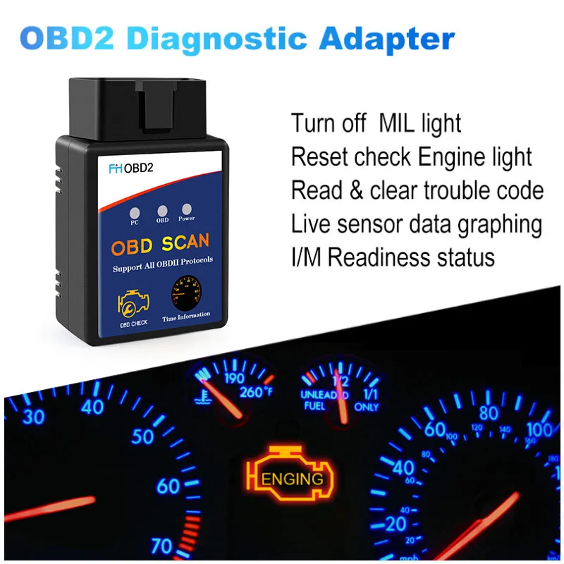 100% PIC18F25K80 Best Chip ELM327 V1.5 Bluetooth ODB 2 ODB2 Diagnostic Tool Universal for Pertol Diesel Car Coder Reader Scanner |
