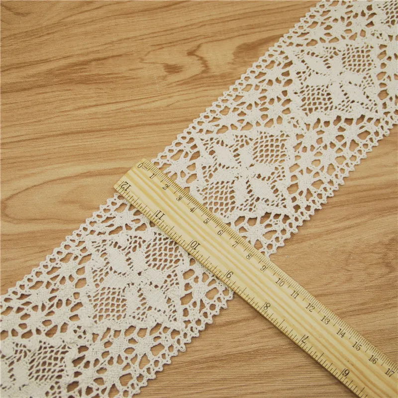 Оптовая продажа модных лент из хлопка 83 мм кружевная лента цвета слоновой кости