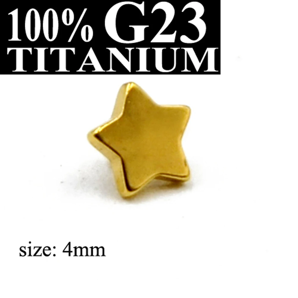 1 шт., G23 класс, титан, серебро, золото, звезда, луна, сердце, Кожный Якорь, топ, микро кожный драйвер, поверхностный пирсинг, ювелирные изделия для тела