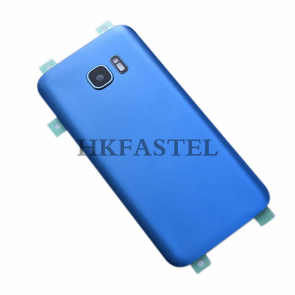 Для samsung Galaxy S7 G930F S7 Edge G935F Корпус задняя крышка батарейного отсека Запасные части+ задняя камера стеклянная рамка объектива