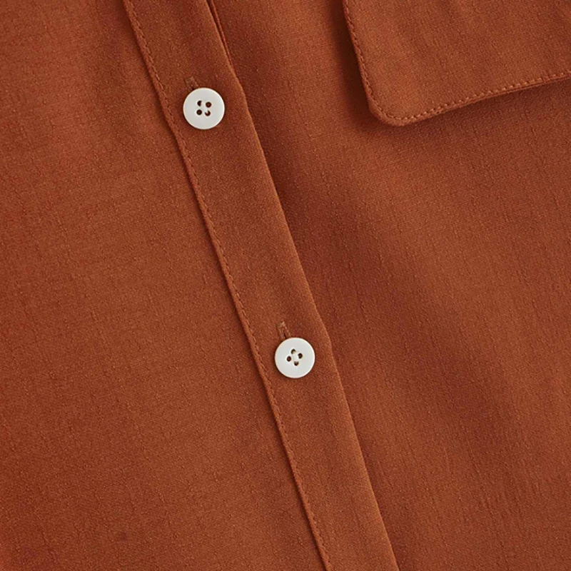 Dotfashion блуза с карманами и пуговицами, Женская Весенняя Повседневная рубашка с отворачивающимися рукавами, женские топы, модные новые блузки
