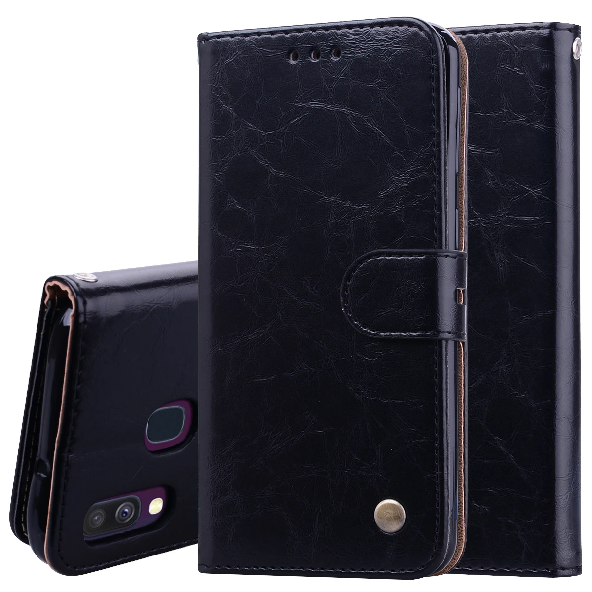 Кожаный флип-чехол для samsung Galaxy S10 S10e S9 S8 плюс A10S A20S A20E A70 A50 A40 A30 A20 A10 A9 A8 A7 A6 J8 J6 J4 Plus