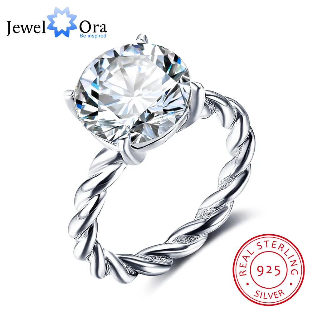 Женское кольцо из серебра 925 пробы с фианитом 12 мм|jewelry rings|rings for women weddingrings |