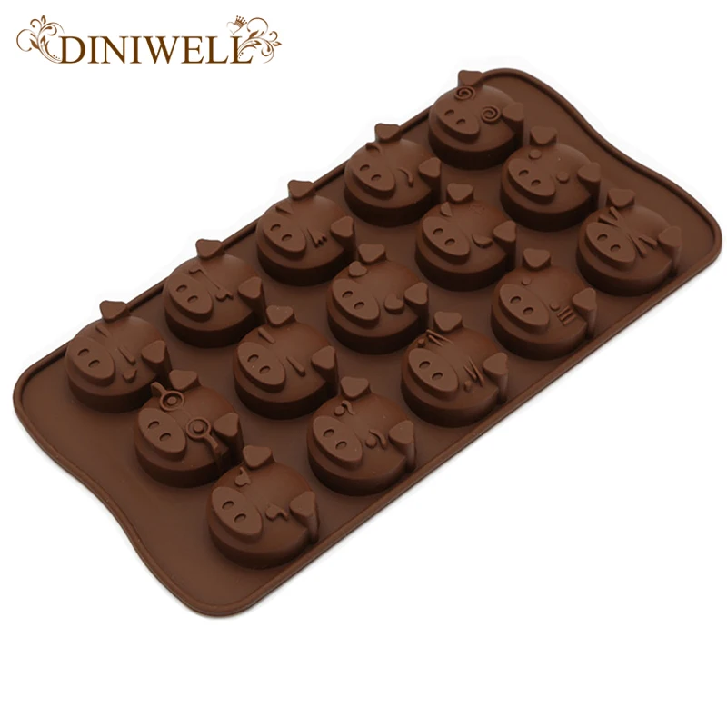 Силиконовая форма для торта DINIWELL шоколада с милой свиньей головкой из силикона в