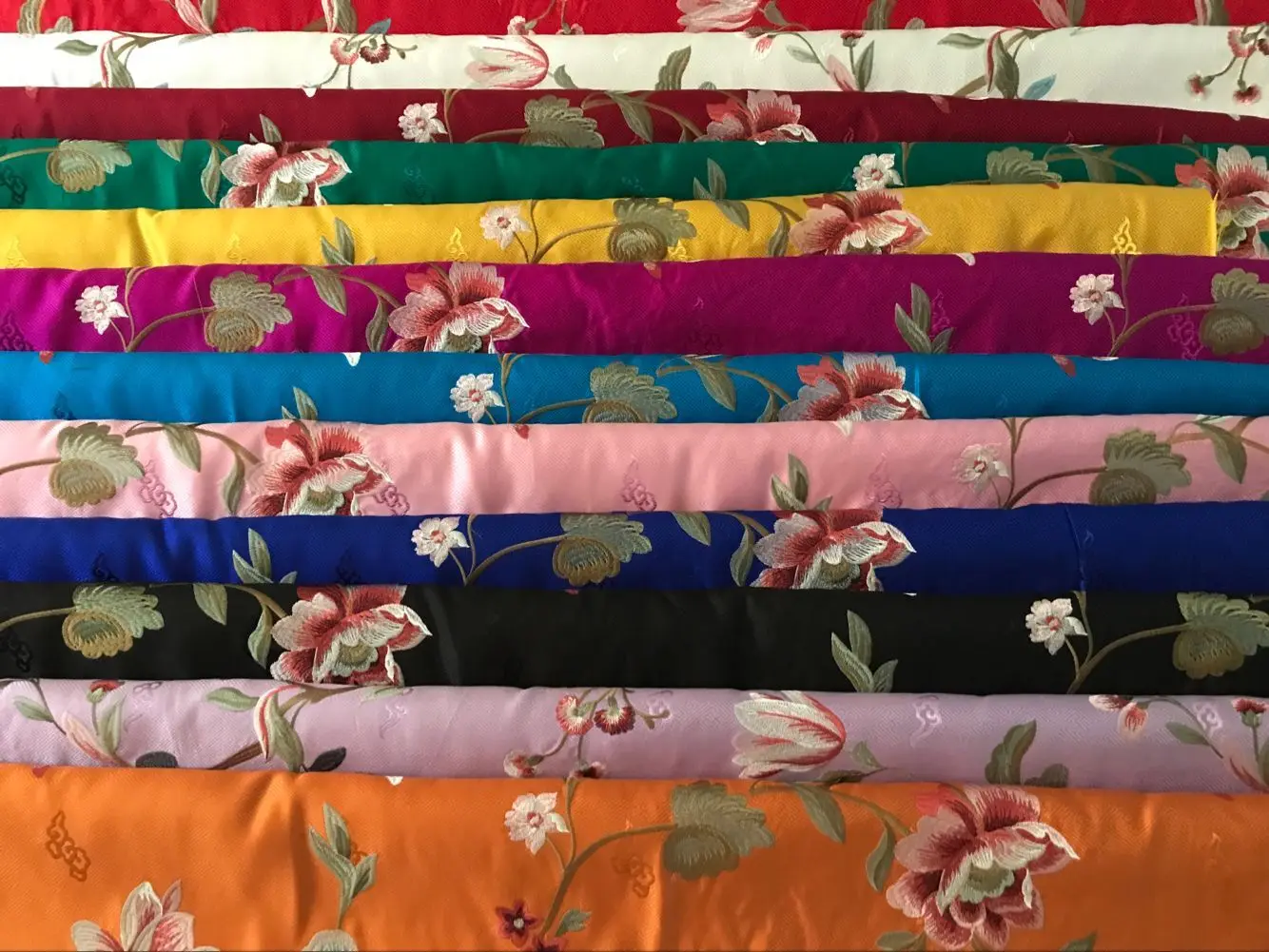 Парча с шелковой вышивкой вышивка цветы из шелка богатый Китай kazahana одежда