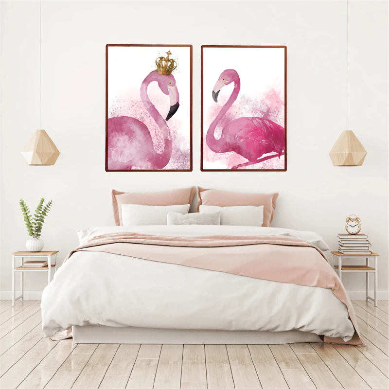 IOIOI Розовый фламинго настенный художественный постер настенные фотографии