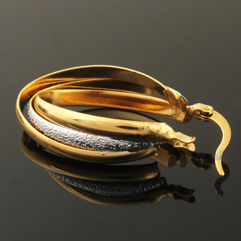 Новые модные женские/женские серьги ювелирные изделия/желтое золото кольца