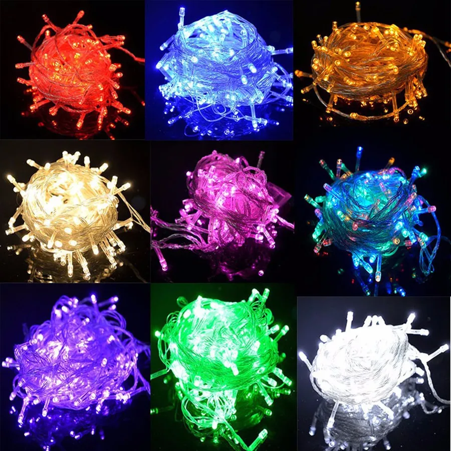 

JUSOCCO 10M 100 Led String Garland Christmas Chain Outdoor Fairy Light Waterproof Home Garden Party Indoor Holiday Decoration