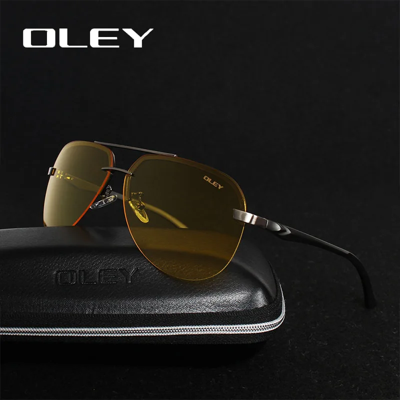 Солнцезащитные очки OLEY мужские с функцией ночного видения желтые