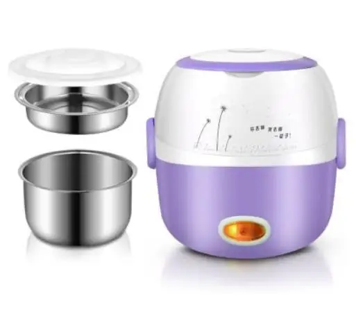Мини-рисоварка изоляция нагрев Электрический Ланч-бокс 2-слойный портативный