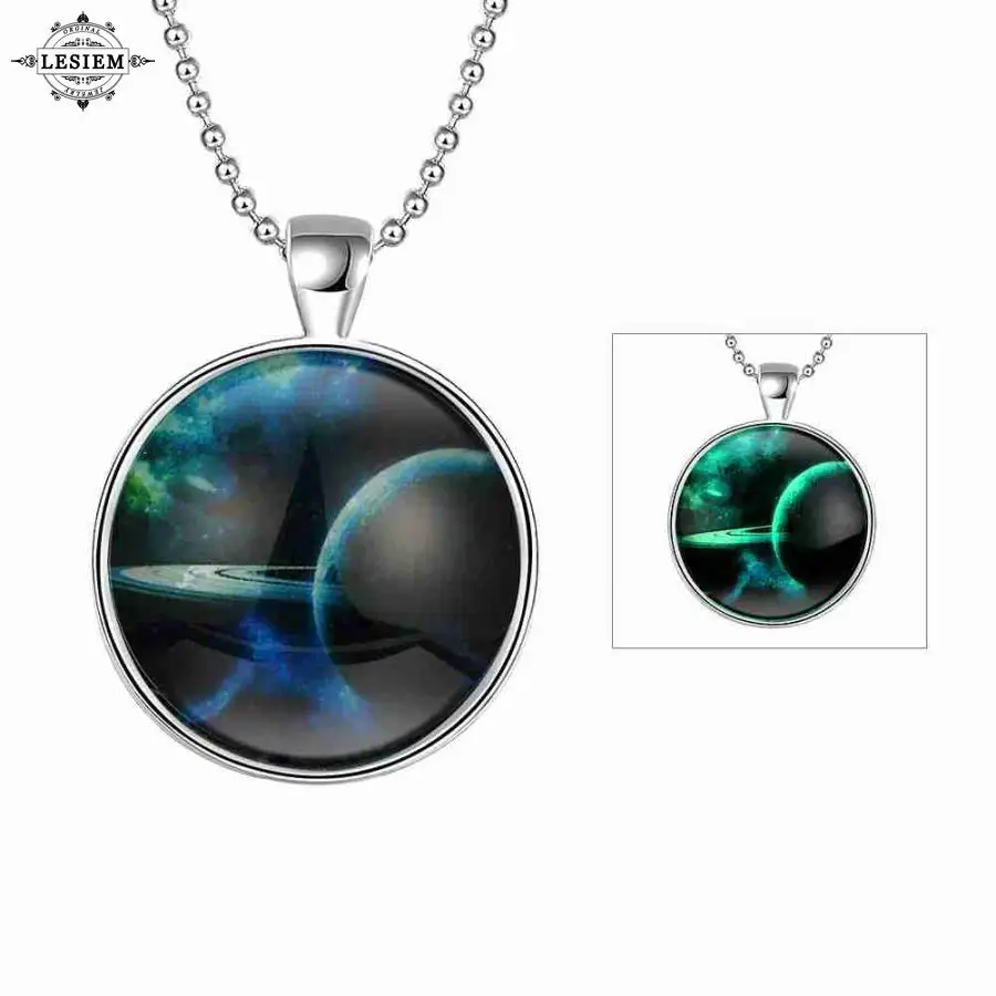 Lesiem EXO Светящиеся в темноте четкие унисекс Подвески Зеленый Ночь Collier Femme