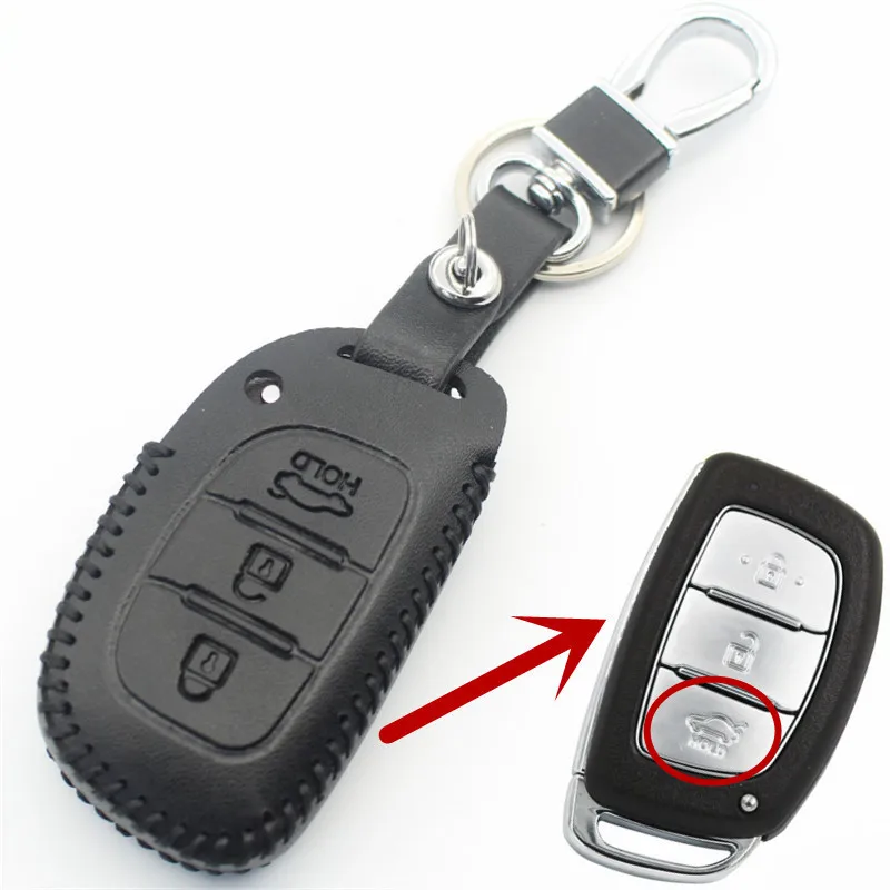 Чехол для ключей FLYBETTER из натуральной кожи для hyundai I40/I30/IX25/IX35/Tucson/Verna/Solaris/Elantra/Accent/I45/New Santafe L2221