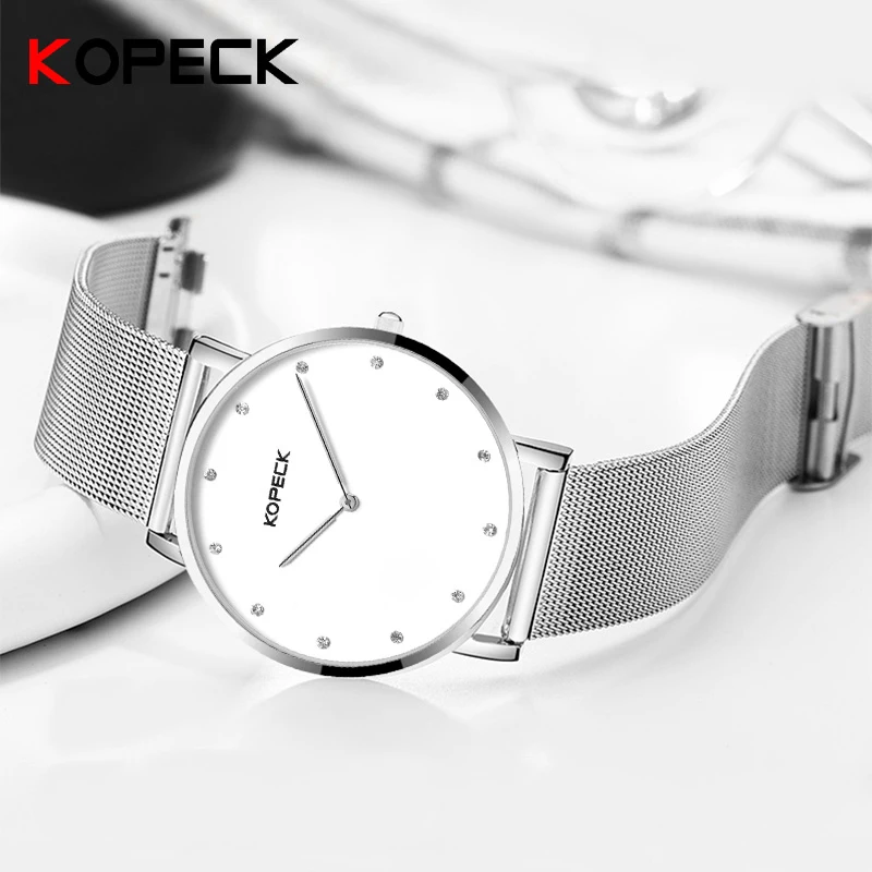 Мужские часы с сетчатым ремешком от бренда Kopeck Брендовые повседневные тонким