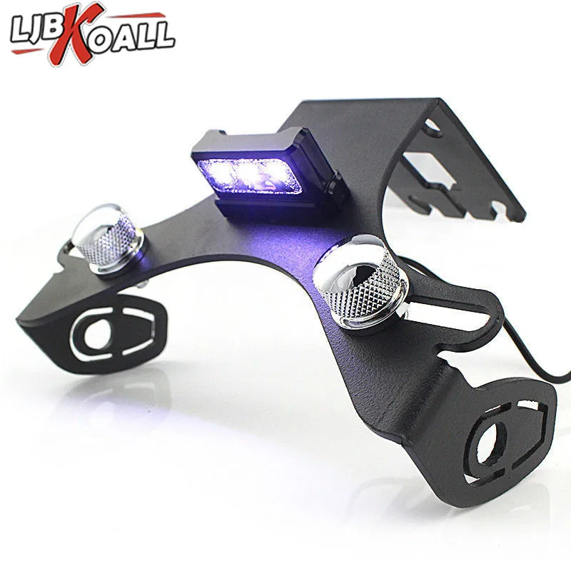 Держатель для номерного знака мотоцикла алюминиевый черный держатель с белым