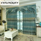 Занавески FYFUYOUFY в европейском стиле для гостиной, спальни, окон, тканевые занавески с роскошной вышивкой, затемняющие шторы