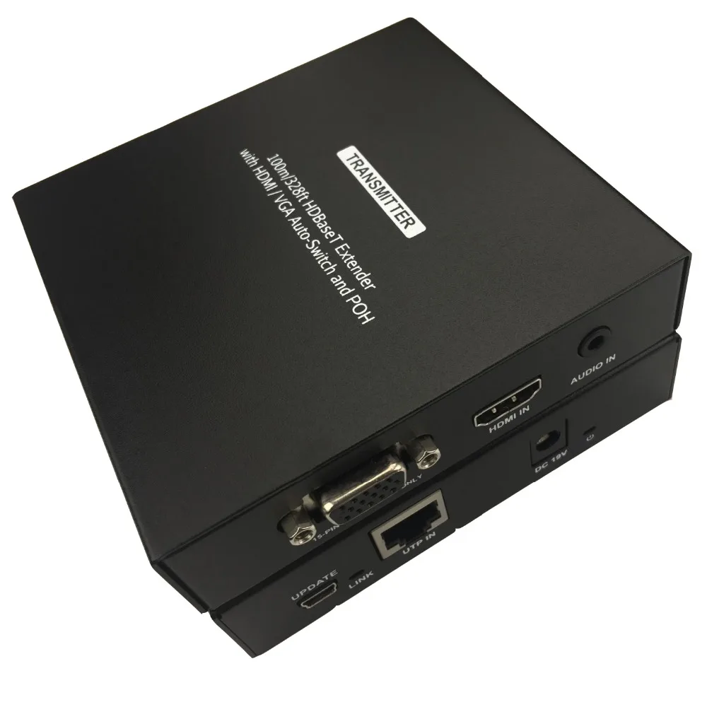 Hdmatters VGA HDMI удлинитель HDBaseT аудио экстрактор VGA HDMI 2-в-1 входов Poh Мощность до 100 м