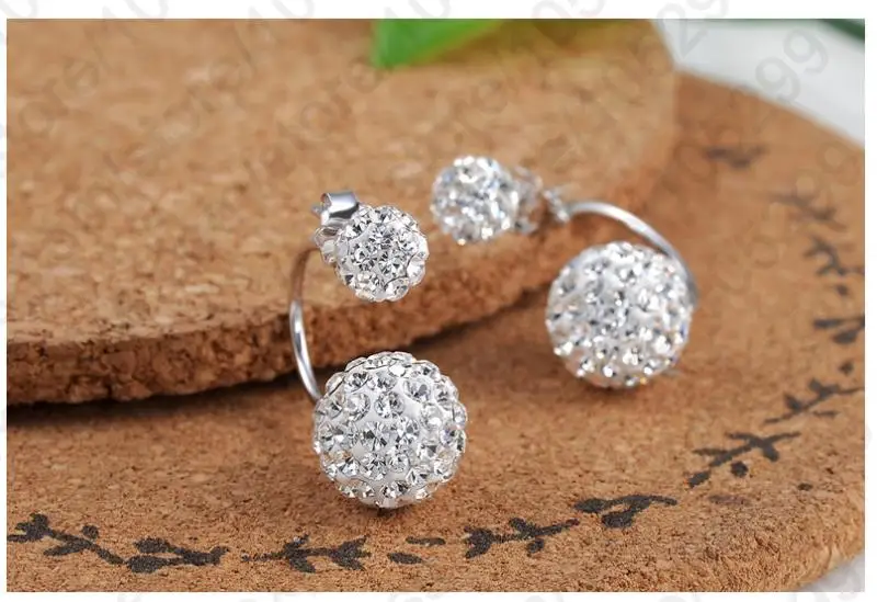 Деталь одна пара Новое поступление красивые 925 Стерлинговое серебро двойной