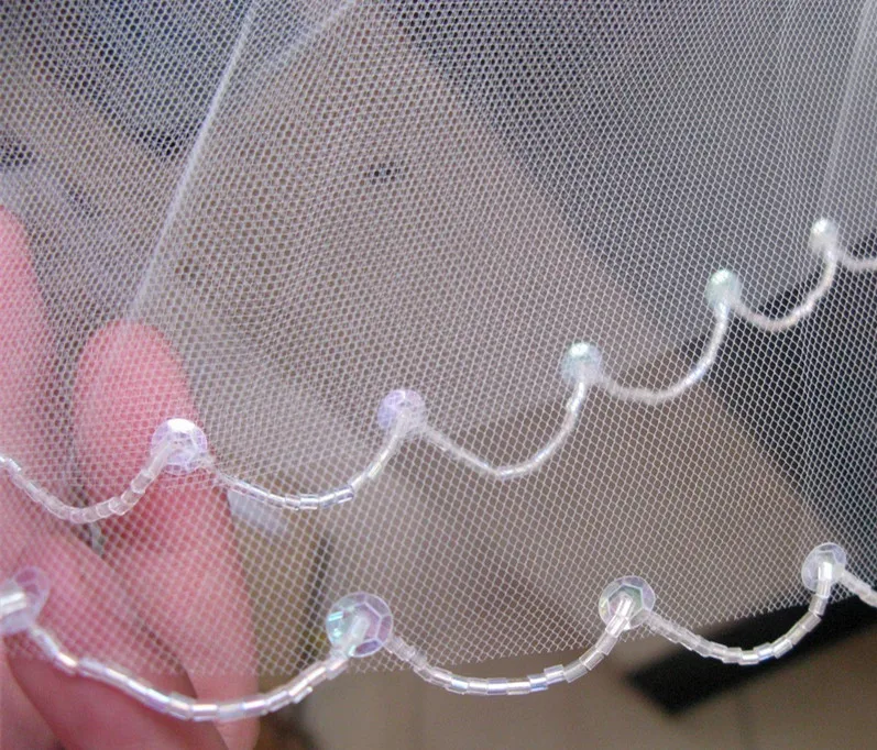 Однослойная Фата с бисером Свадебные платья для невесты оптовая продажа