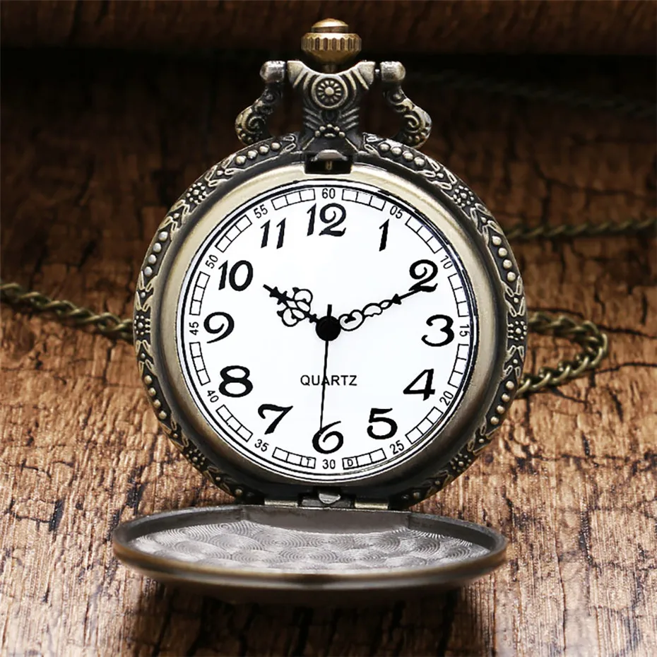Винтажные карманные часы кварцевые карманные цепи ожерелье кулон часы Рыба Дизайн Полный Охотник Fob карманные часы Подарки для мужчин reloj