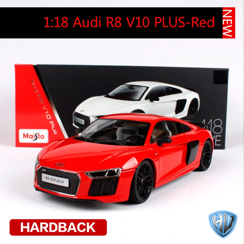 Maisto 1:18 Audi R8 V10 PLUS спортивный автомобиль с жесткой спинкой литая под давлением модель автомобиля игрушка Новинка в коробке Новое поступление 38135 - Цвет: 38135